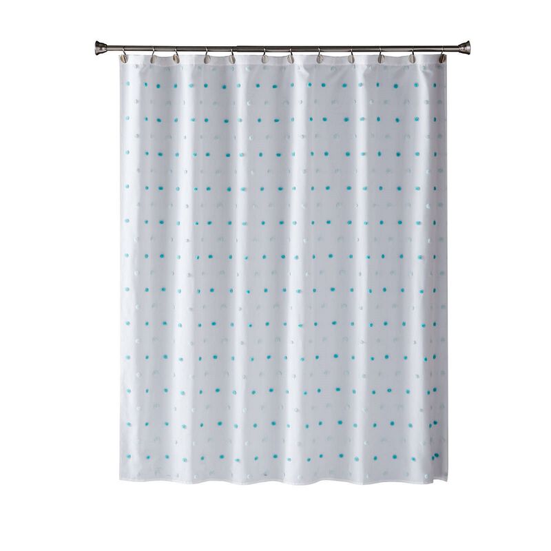 Saturday Knight Ltd Colorful Dot Fun And Fresh Design Fabric Bath Shower Curtain - 72x72", Aqua