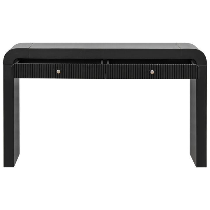 Merax Rustic Console Table with Fluted Drawer Front