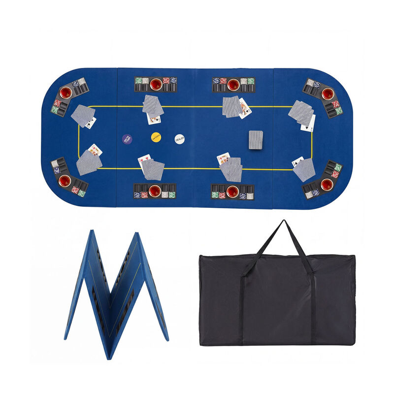 Foldable Poker Table Top for 8 Players with Cup Holders and Carrying Bag image number 3