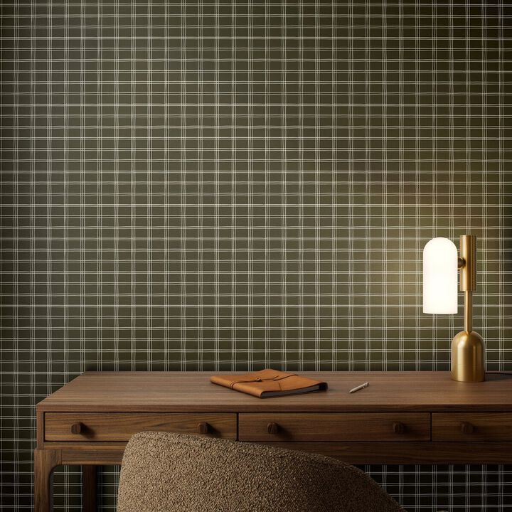 Hand Checks Wallpaper by Getty Images - Hand Checks Olive I
