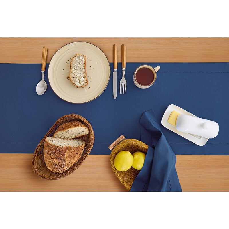 Cotton Linen Table Runner - Cotton Linen Hemstitch image number 2