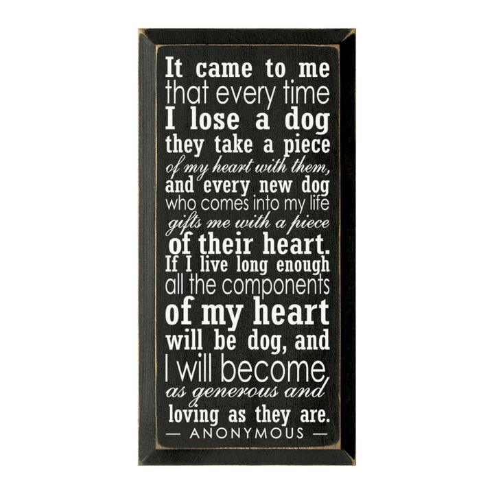 Dog Lover Memorial Wood Sign Every Time I Lose a Dog Rustic Hanging Wall Plaque