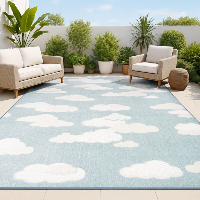 Hedwig High-Low Youth Cloud Scandi Indoor/Outdoor Area Rug image number 1