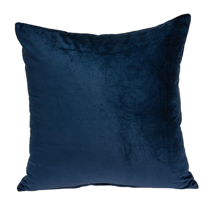 22" Navy Blue Cotton Throw Pillow