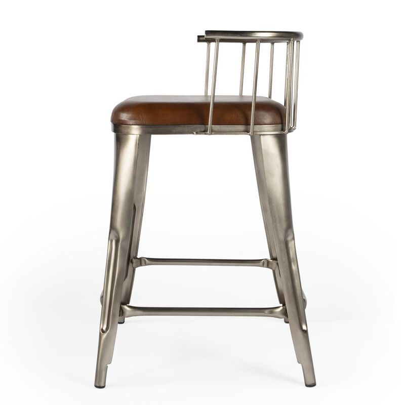 Butler Specialty Coriander Iron & Leather 25 Counter Stool, Multi-Color