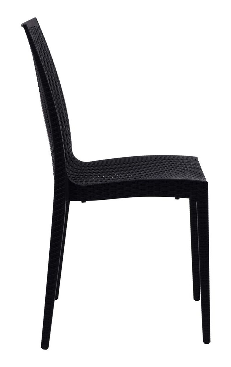 LeisureMod Weave Mace Indoor/Outdoor Polypropylene Dining Chair (Armless)