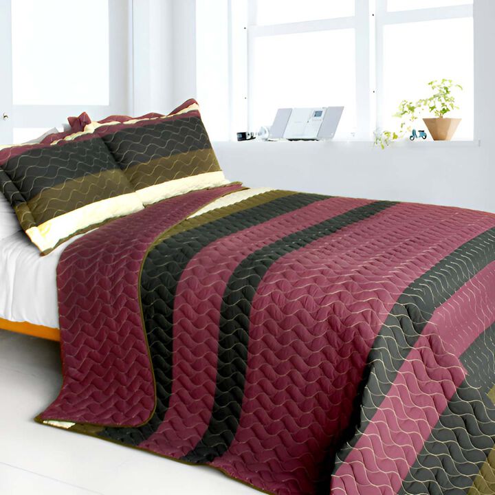 Full Queen Angels Walk on Through 3 Piece Patchwork Quilt Bedding Set