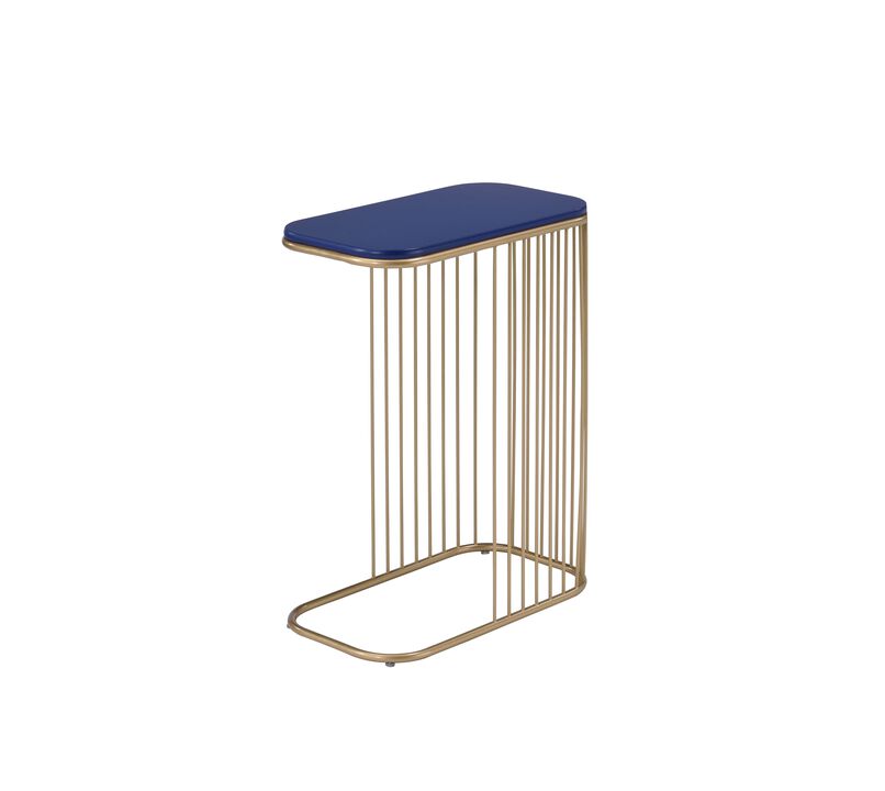 ACME Aviena Accent Table, Blue & Gold Finish