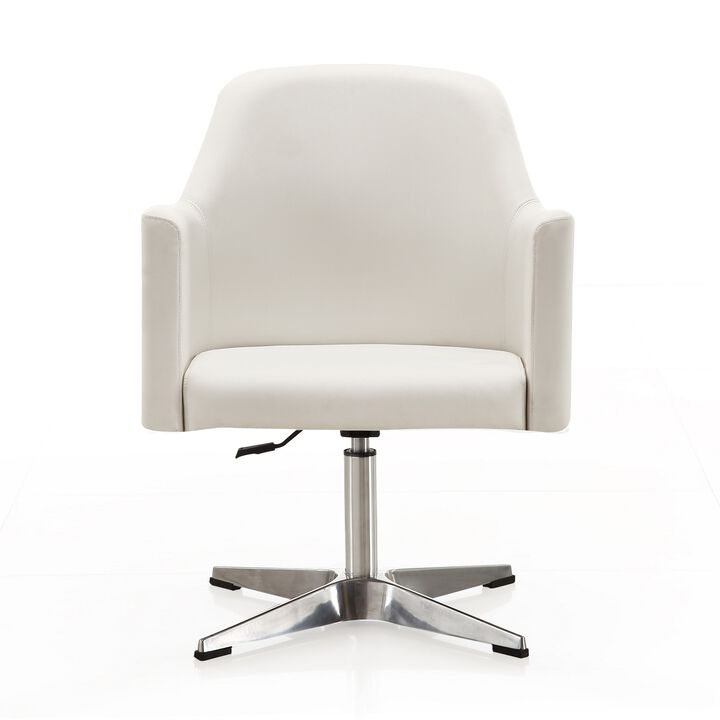 Pelo White Swivel Chair