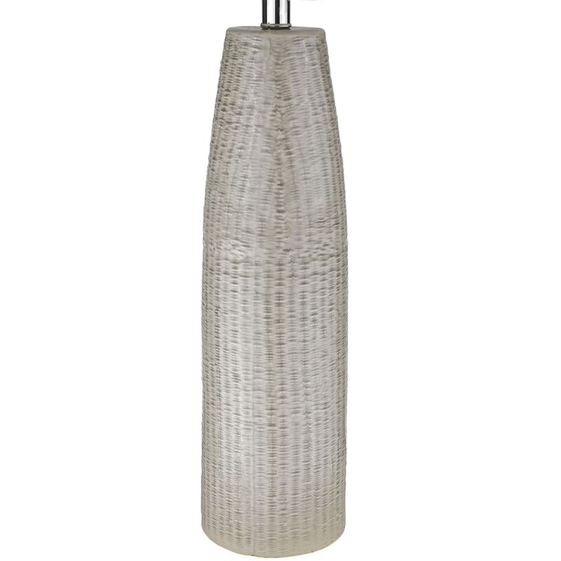 Hivvago 33" Light Gray Ceramic Table Lamp With White Drum Shade