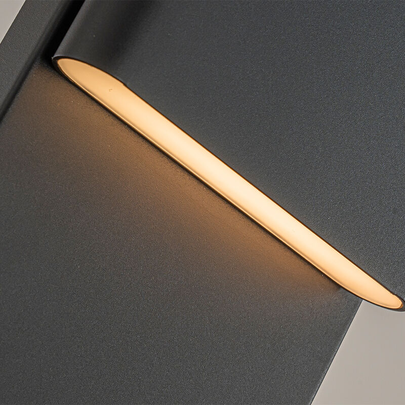 1-Light H13 in Modern Simple Square 10W Integrated LED Outdoor Wall Sconce with Dusk to Dawn Sensor in Matte Black for Porch Patio image number 4