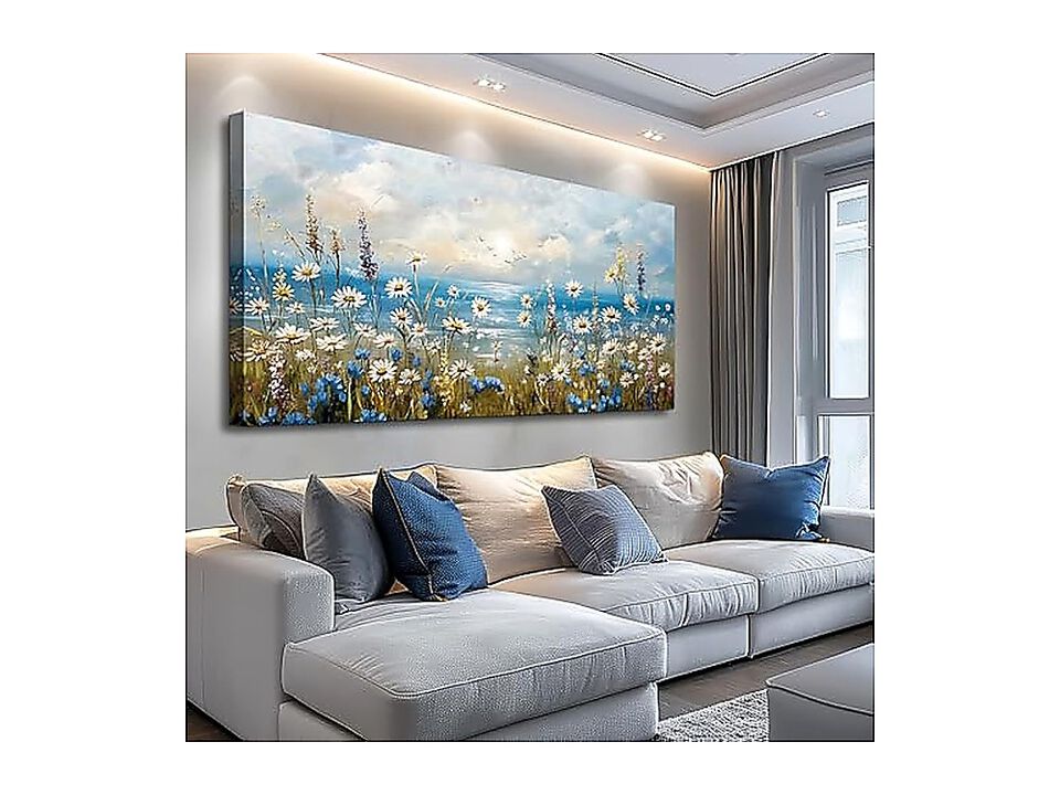 Canvas Wall Art Living Room Decor Bedroom Office Modern Hotel White Flower