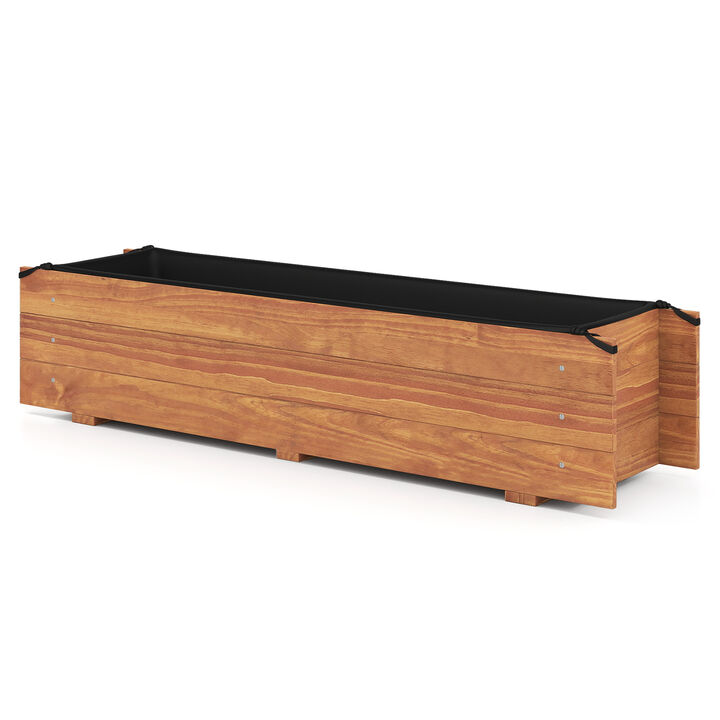 Rectangular Raised Garden Bed with Liner and Drainage Holes, Elevated Design-Orange