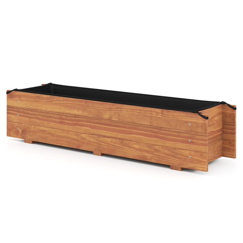 Rectangular Raised Garden Bed with Liner and Drainage Holes, Elevated Design-Orange image number 0