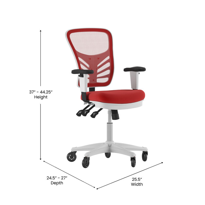 Nicholas Mid-Back   Mesh Multifunction Executive Swivel Ergonomic Office Chair with Adjustable Arms and Transparent Roller Wheels
