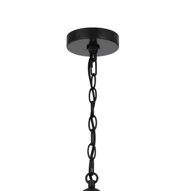 Pendant Light, Cylindric Caged Body with Braided Burlap Rope, Black Metal image number 5
