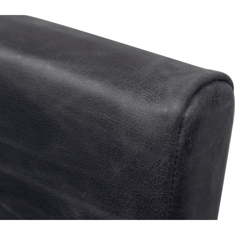 Wendy Arm Chair in Antique Black Leather 2-Piece Set