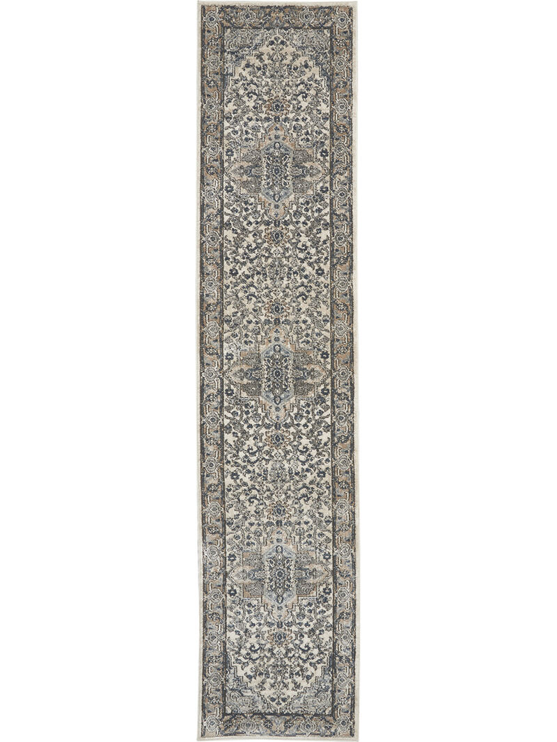 Quarry QUA05 Ivory/Gray 2'2" x 20' Rug image number 0
