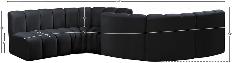 Meridian Furniture Arc Black Velvet Modular Sofa image number 9