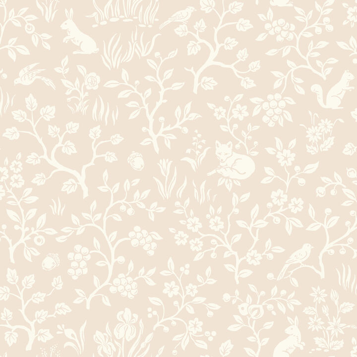 Fox & Hare Pink Wallpaper