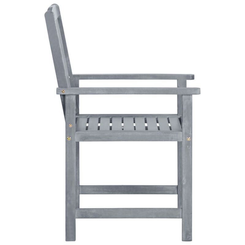 vidaXL Garden Chairs 2 pcs Gray Solid Acacia Wood