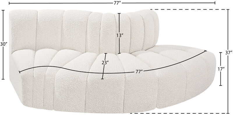 Meridian Furniture Arc Cream Boucle Fabric Modular Sofa image number 5