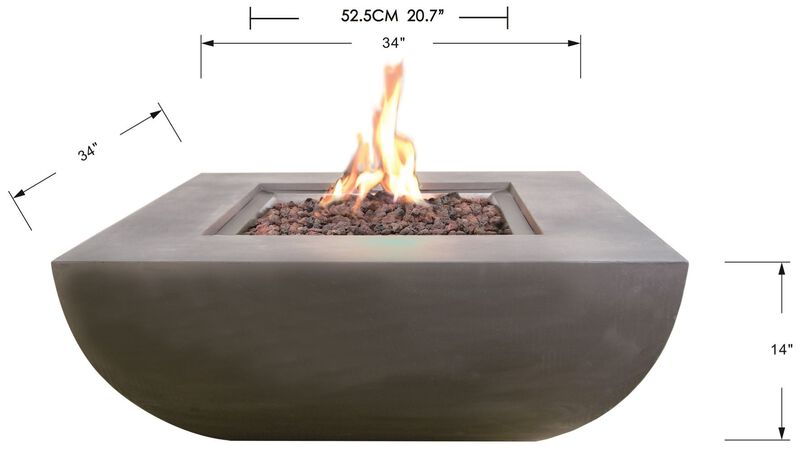Elementi Westport Concrete Outdoor Patio Fire Pit Table image number 3