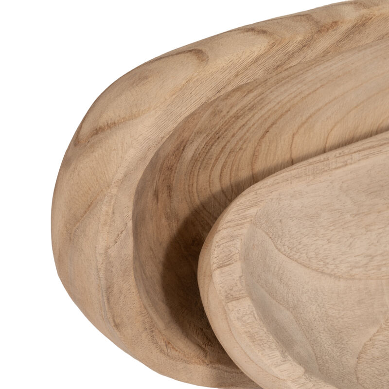 S/2 18/24" Wood Decor Plates, Natural image number 5