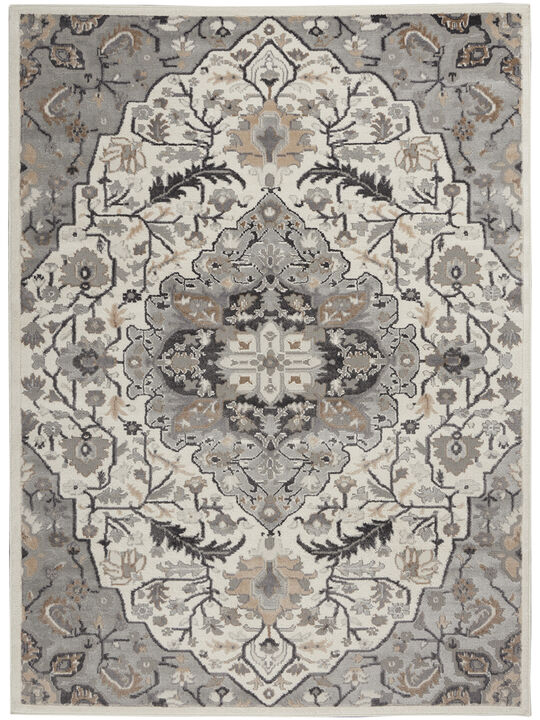 Elation ETN09 Ivory/Gray 4' x 6' Rug