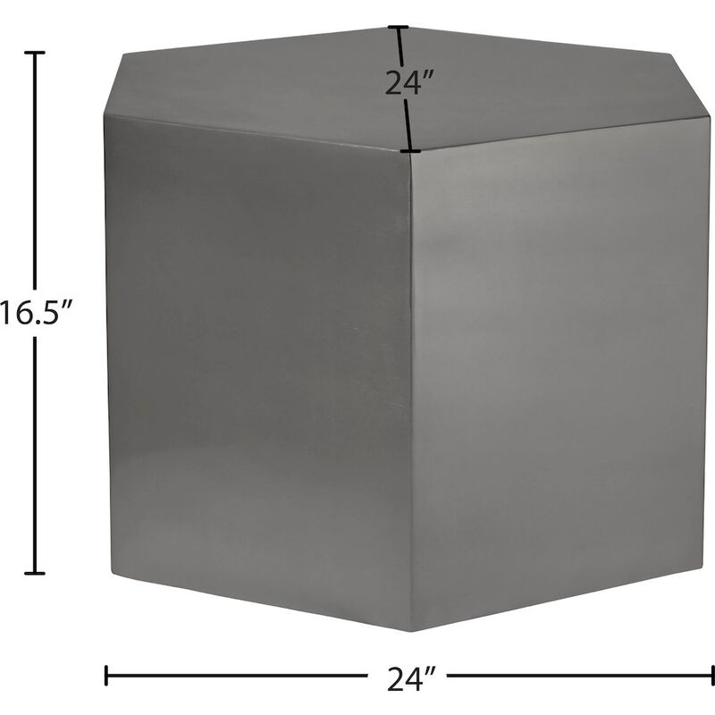 Meridian Furniture Hexagon Brushed Chrome Coffee Table