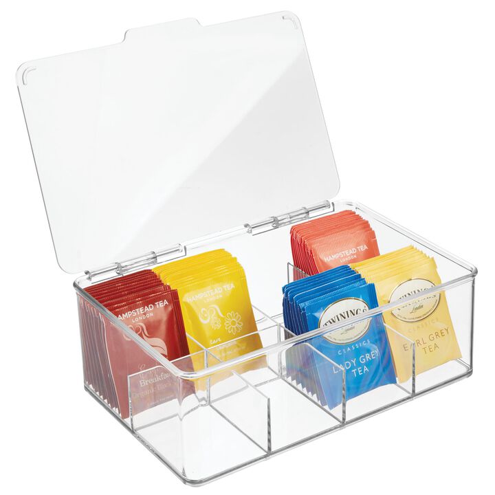 mDesign Plastic Stackable Tea Bag Storage Bin Organizer Box Holder