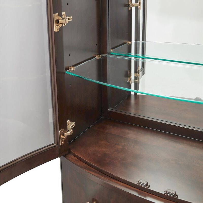 Michael Amini Camellia Field Display Cabinet - Warm Pecan