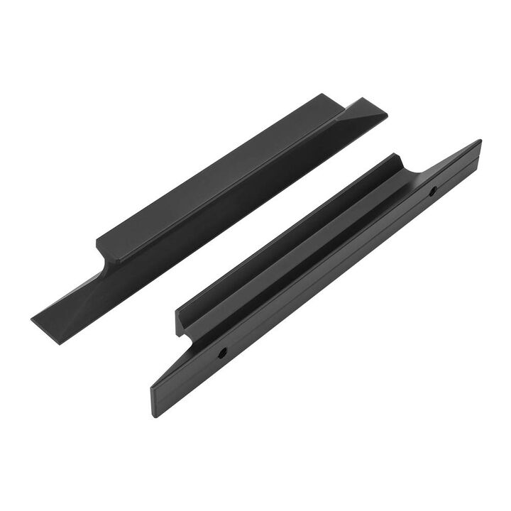 Cabinet Handles Finger Edge Pulls 128mm Black Drawer Edge Pulls Finger Pulls for Cabinets Concealed Handles
