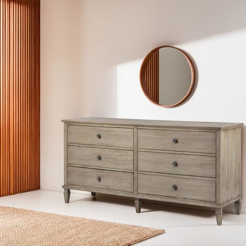 Starlight Canyon Home Brown Bedroom Storage Dresser with 6 Spacious Drawers for Clothes and More