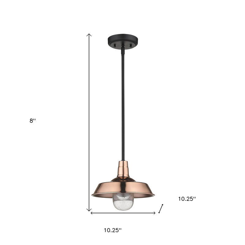 Hivvago Shiny Copper Shallow Plate Adjustable Pendant Light