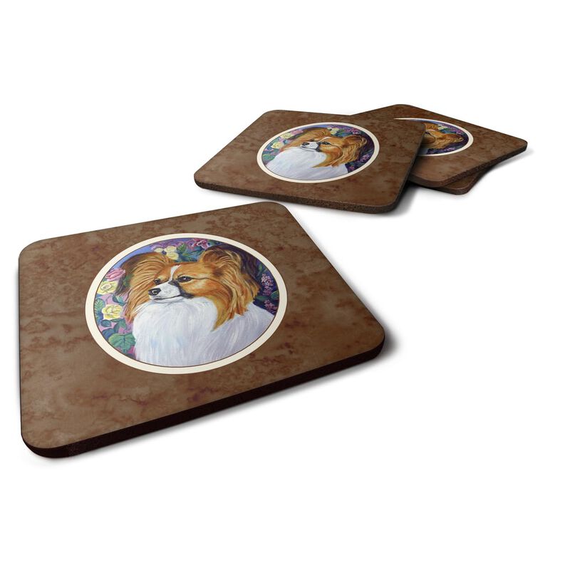 Caroline's Treasures 7041FC Papillon Foam Coasters (Set of 4), 3.5, Multicolor image number 0