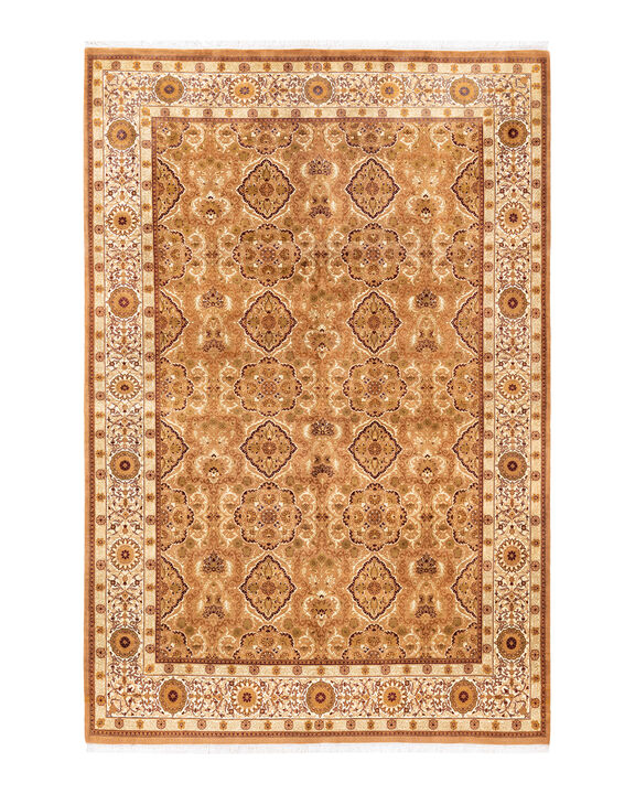 Mogul, One-of-a-Kind Hand-Knotted Area Rug  - Yellow,  6' 1" x 9' 1"