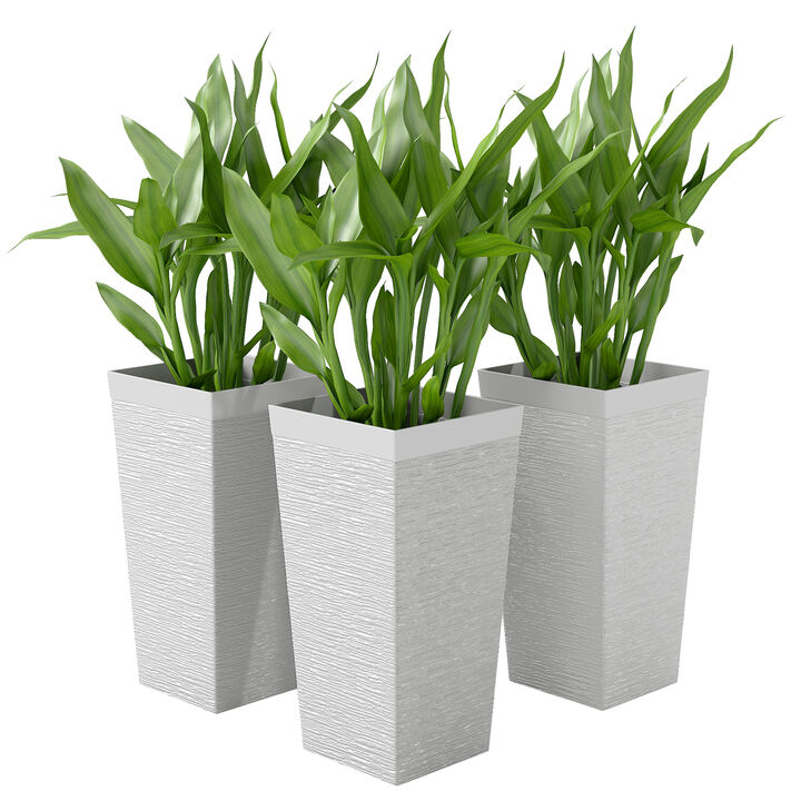 Hivvago 22.8" Outdoor Planters Set of 3 with Wheels
