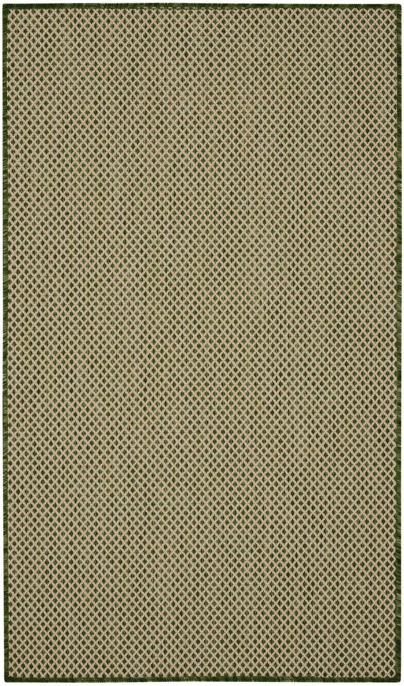HomeRoots 2' X 3' Green And Tan Geometric Indoor Outdoor Area Rug image number 0