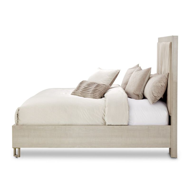 Michael Amini Marin Eastern King Panel Bed - Greige