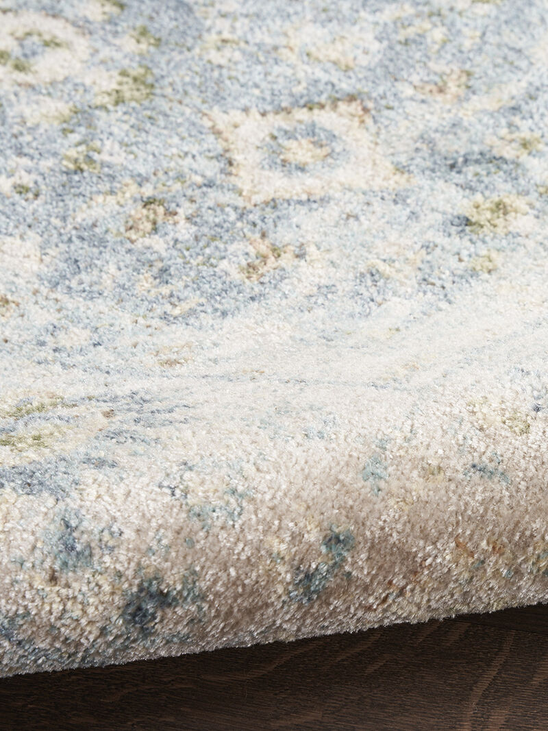 Astra Machine Washable ASW16 Teal/Beige 2' x 6' Rug