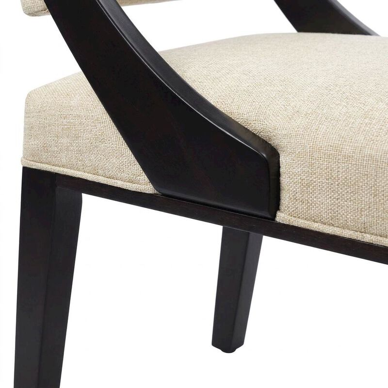 Fabric-Upholstered Dining Chairs for Kitchen and Dining Room, Beige, Set of 2 image number 4