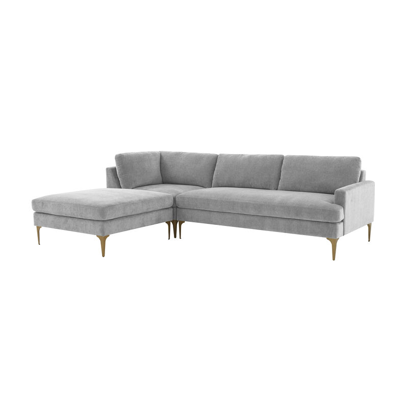 Serena Cream Velvet LAF Chaise Sectional