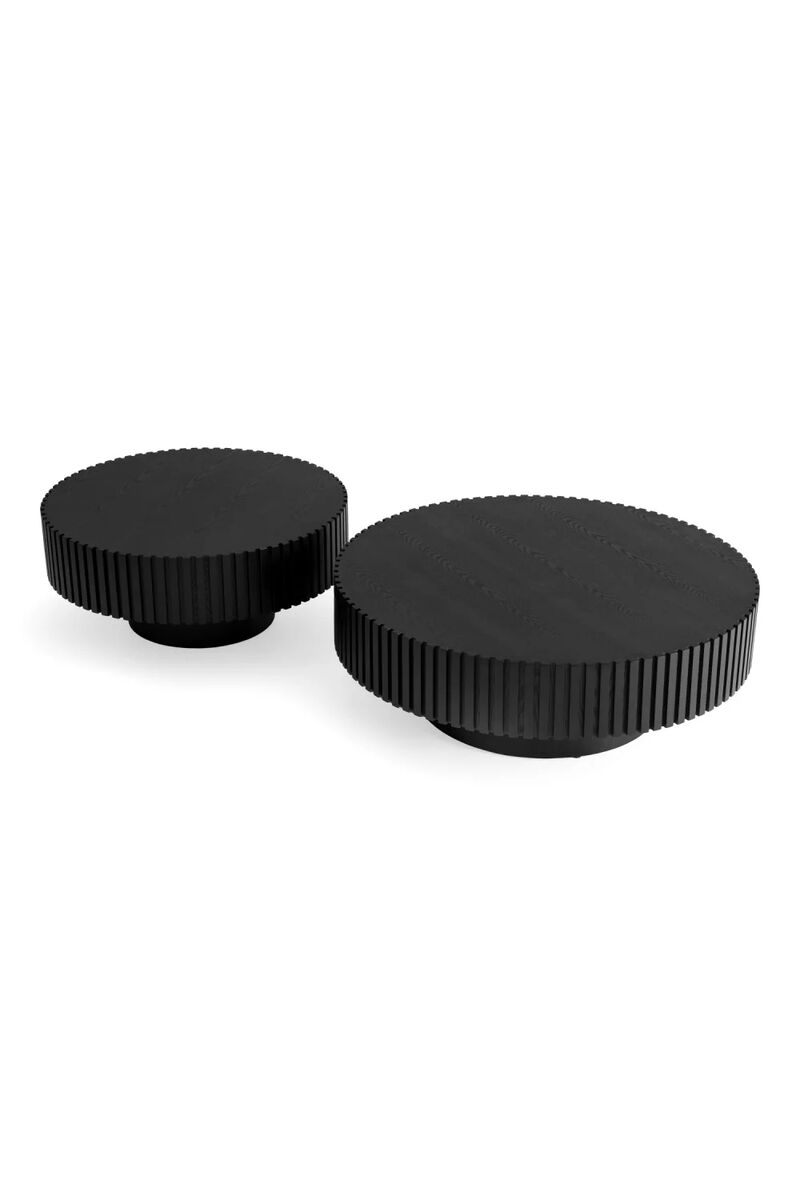 Ribbed Black Ash Coffee Tables (2) | OROA Modern Pierre image number 0