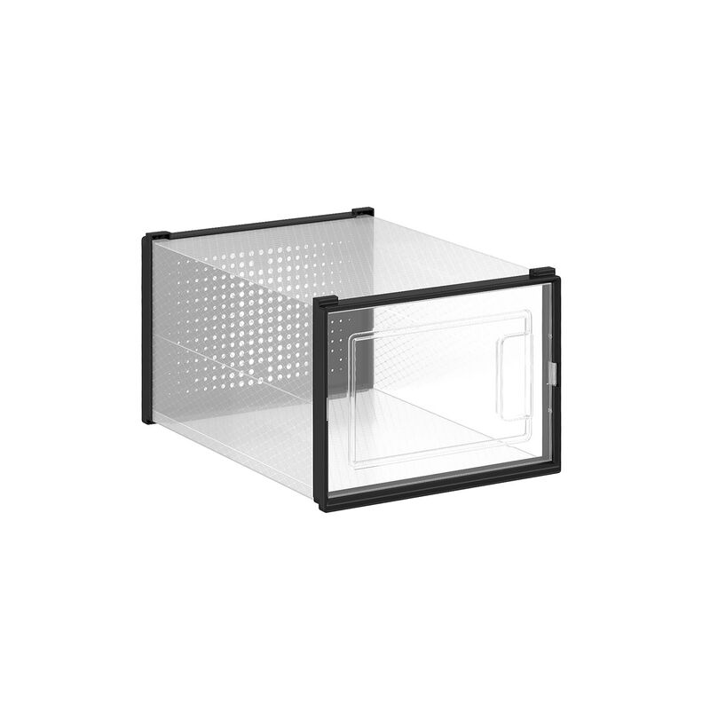 Stackable Shoe Boxes (18 Count) &ndash; Fits Large Shoes Up to US Size 13, Transparent Design for Easy Access