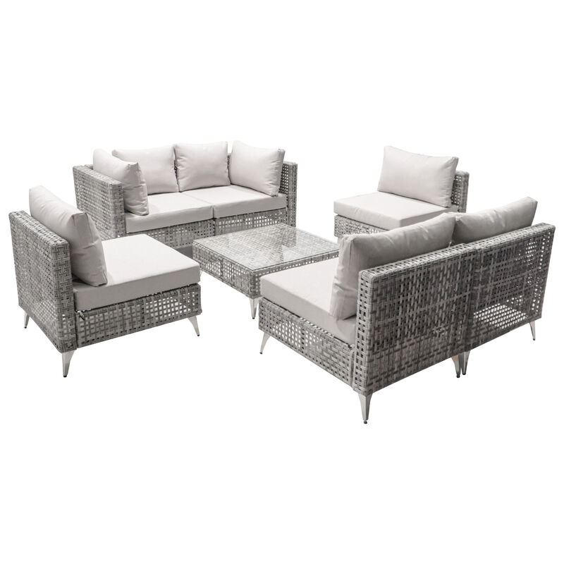 Merax  Wicker Patio Furniture Set Outdoor Conversation Set image number 7