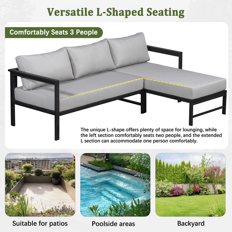 Merax Modern Acacia Wood Outdoor Dining Set with Zippered Polyester Cushions image number 6