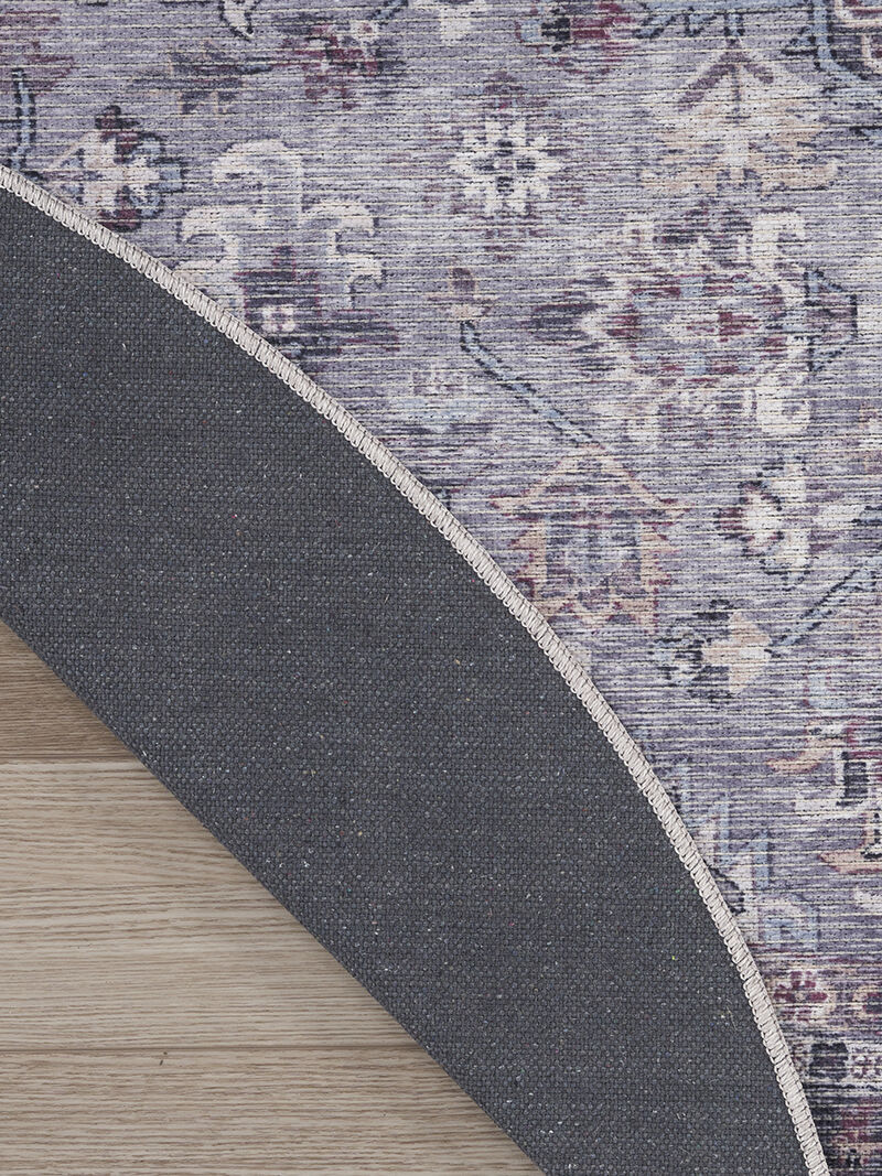 Machine Washable Series 1 SR104 Gray 5'3" x Round Rug