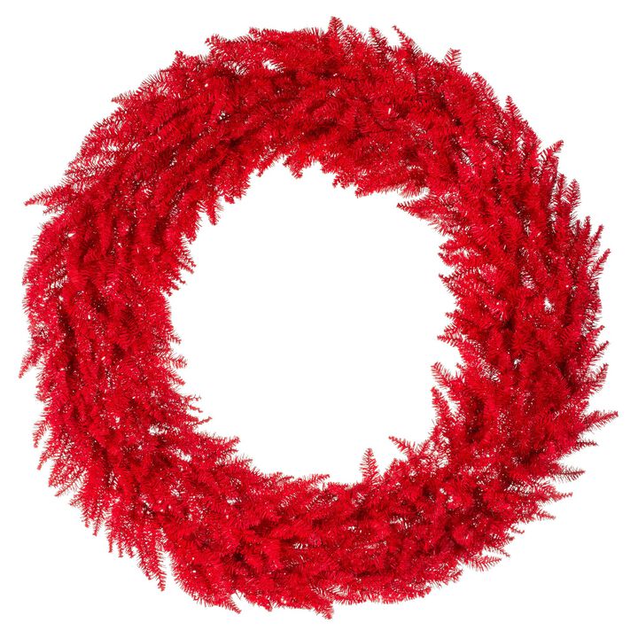 Vickerman 60" Red Fir Artificial Christmas Wreath, Unlit - Faux Christmas Wreath - Indoor Seasonal Home Decor