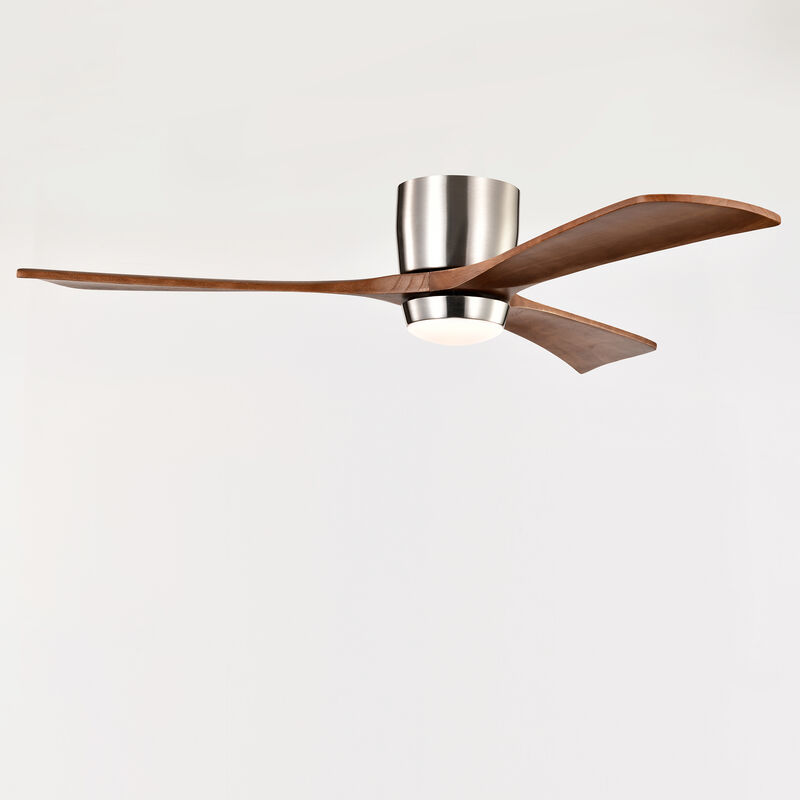 52" Ceiling Fan with LED Light &ndash; 3 Wood Blades, Remote, Quiet DC Motor, 6 Speeds